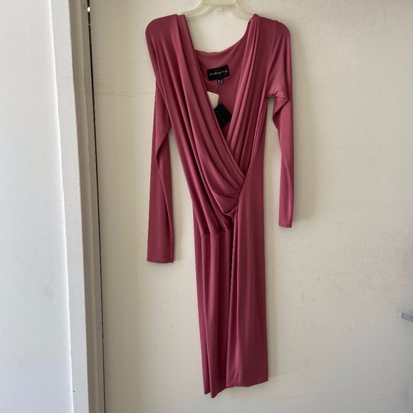 Purple Long Sleeve Short Dress - Picture 1 of 4